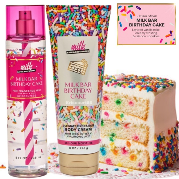 BBW Milk Bar Birthday Cake 2PC NEW FULL-SIZE - Picture 13 of 16